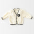 Academic White Bear Knit V-Neck Coat